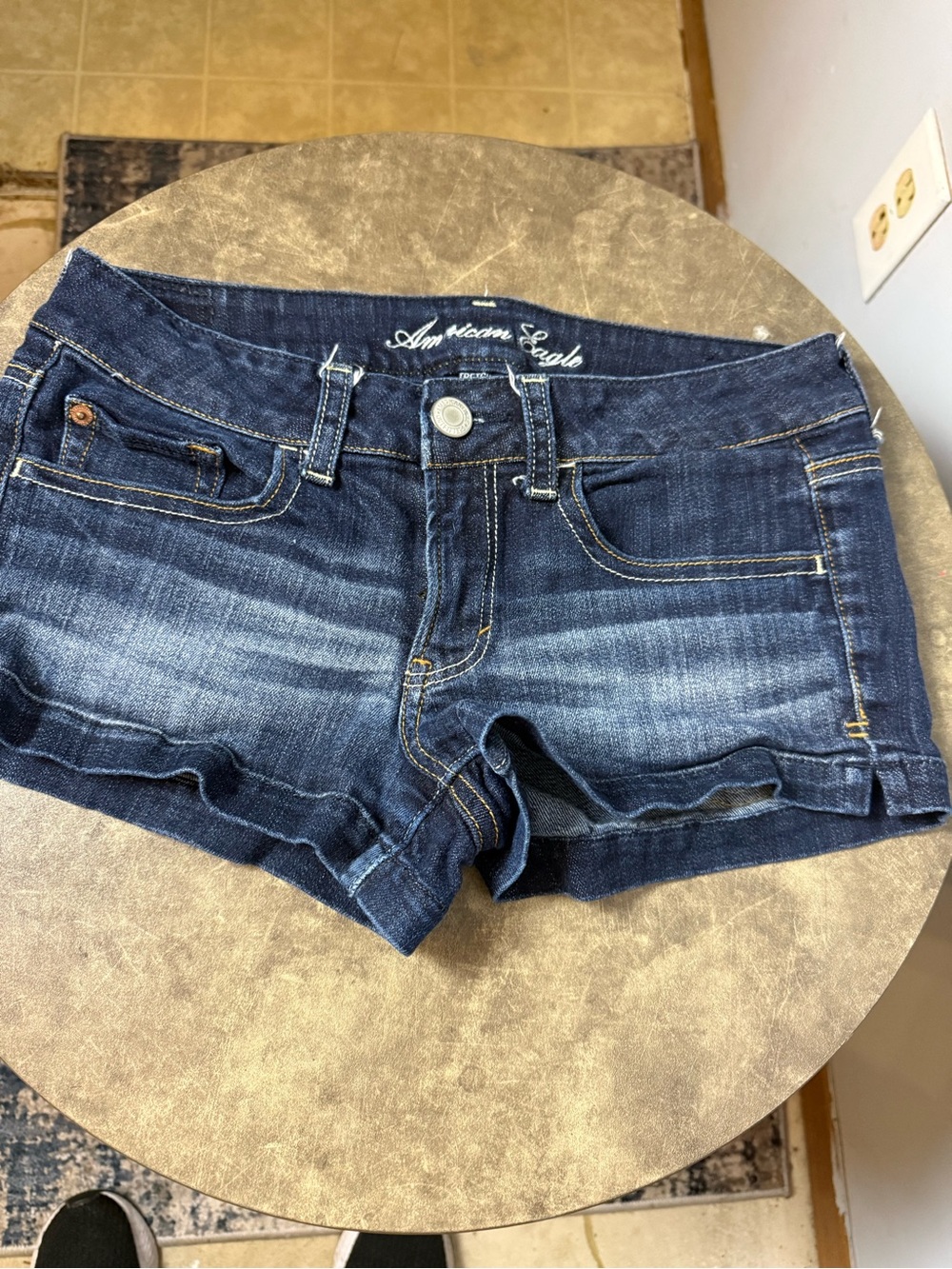 American Eagle Outfitters Indigo Fade Denim Shorts - Blue